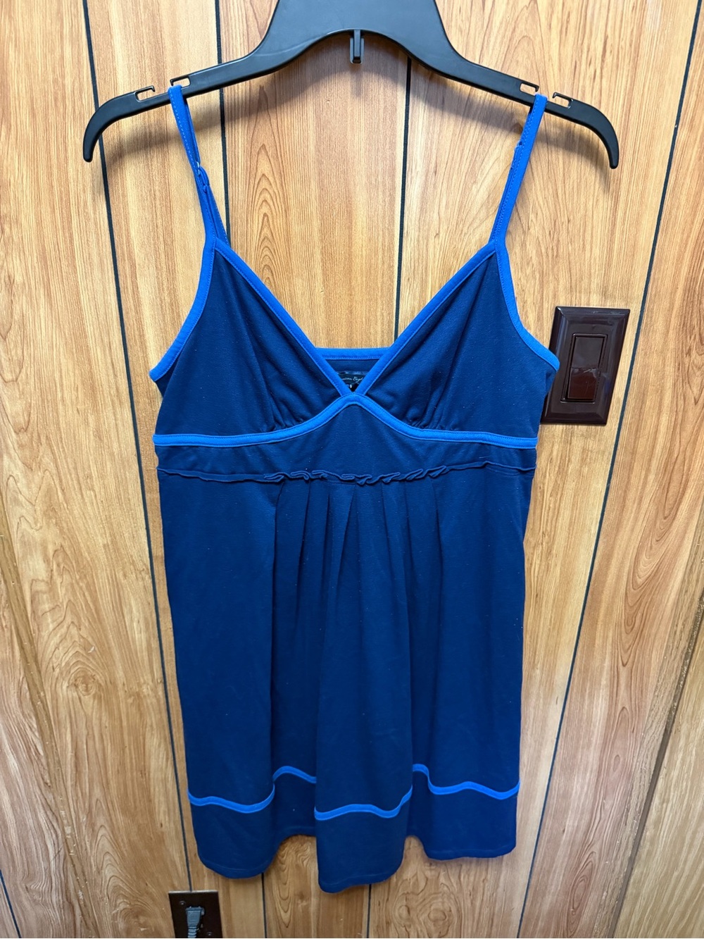Vintage Y2K American Eagle Outfitters Navy Dress with Bright Blue Trim